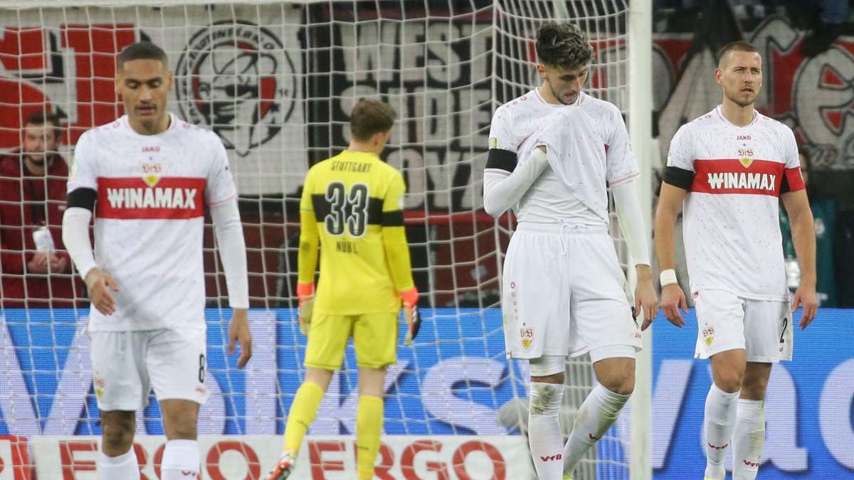 VfB-Profis reagieren auf Pokal-Aus in Leverkusen: „Riesen Dank an die mitgereisten Fans, Wahnsinn“