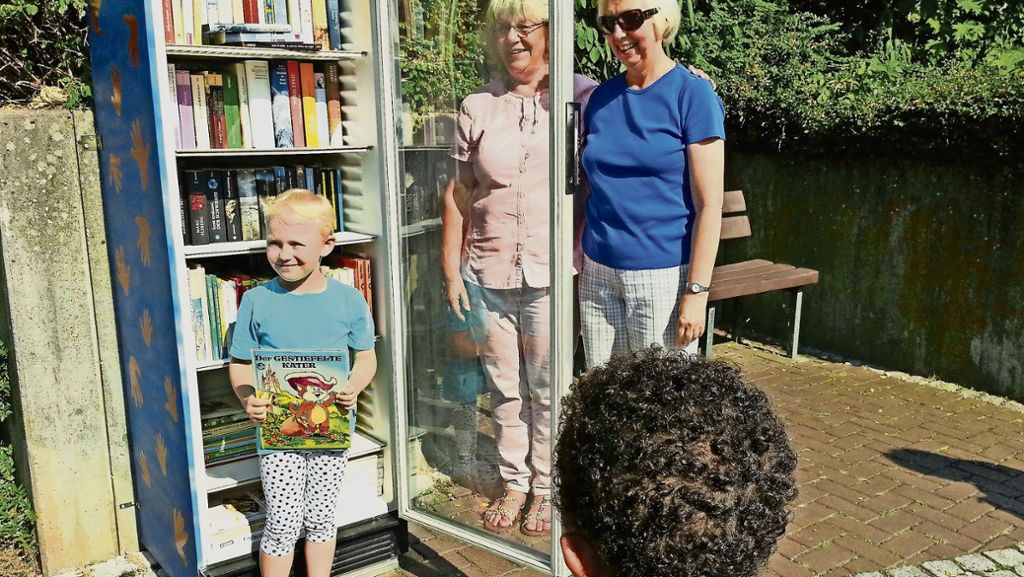 Offener Bücherschrank für Friolzheim: Im Kühlschrank liegt nun Lesestoff