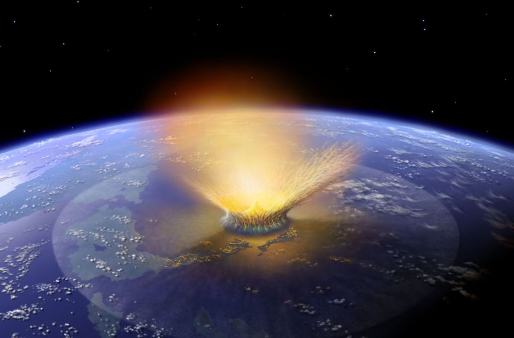 Ein riesiger Asteroid könnte auf die Erdoberfläche einschlagen. So könnte das Ende der Welt eingeleitet werden.