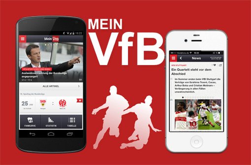 Ein Muss für die Fans des VfB Stuttgart: Unsere App Mein VfB haben wir nun zur Bundesliga-Saison 2014/15 überarbeitet und aufgefrischt - und sie ist weiter kostenlos für die Betriebssysteme Android (links) und iOS erhältlich. Foto: SIR Screenshot
