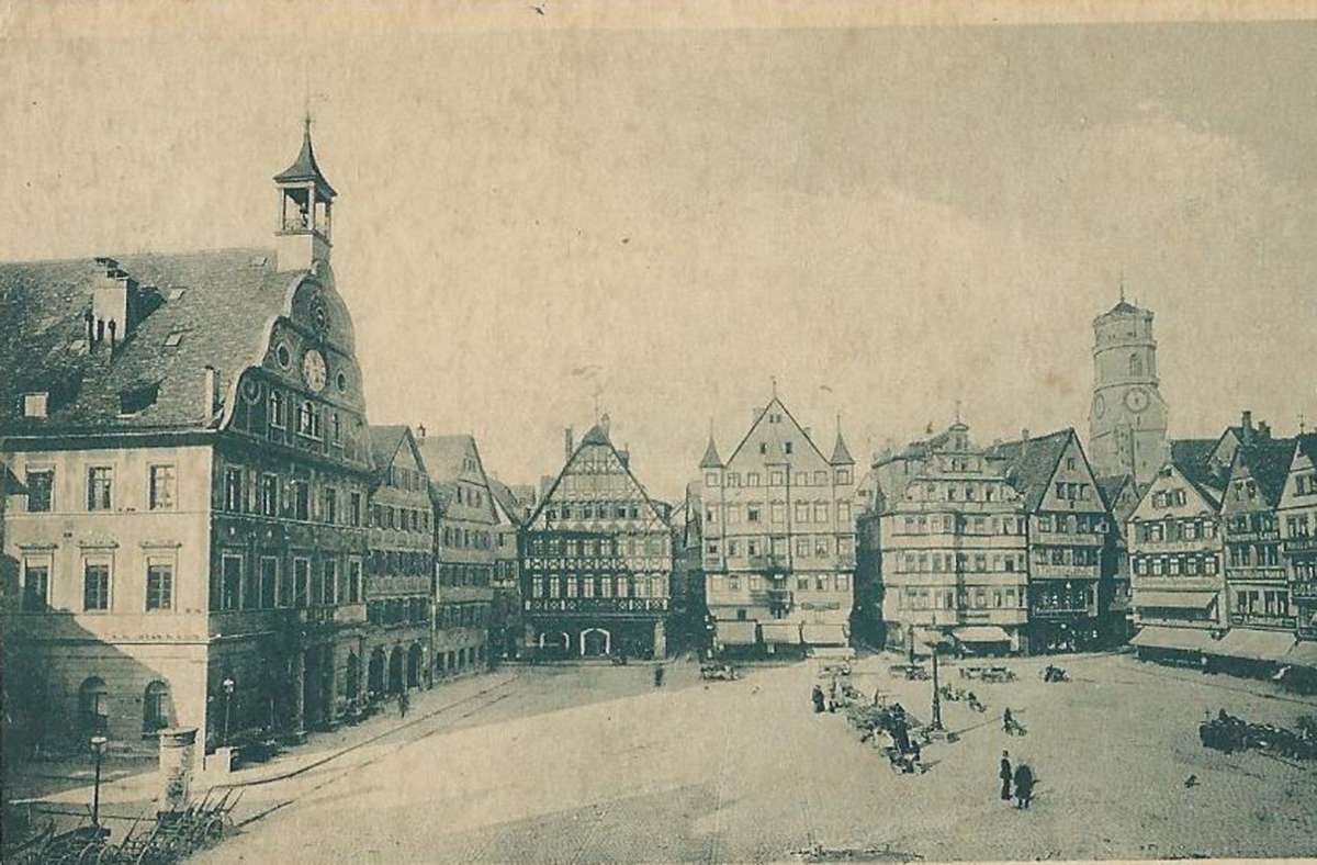 Ansichtskarte vom Marktplatz aus dem Jahr 1903