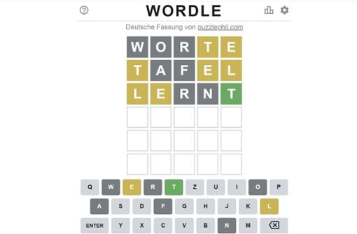 Das beliebte Browserspiel  Wordle gibt es jetzt auch mit deutschen Begriffen. Foto: Philipp Hübner, Wordle.at