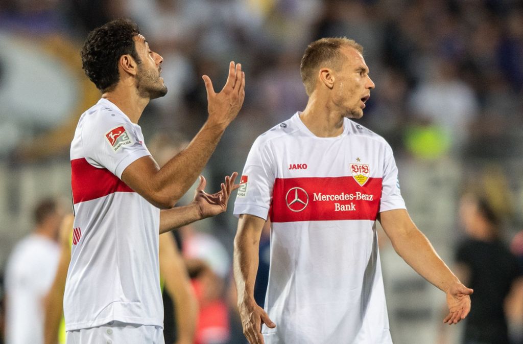 Hamadi Al Ghaddioui (li.) und Holger Badstuber hadern mit dem 0:0 in Aue
