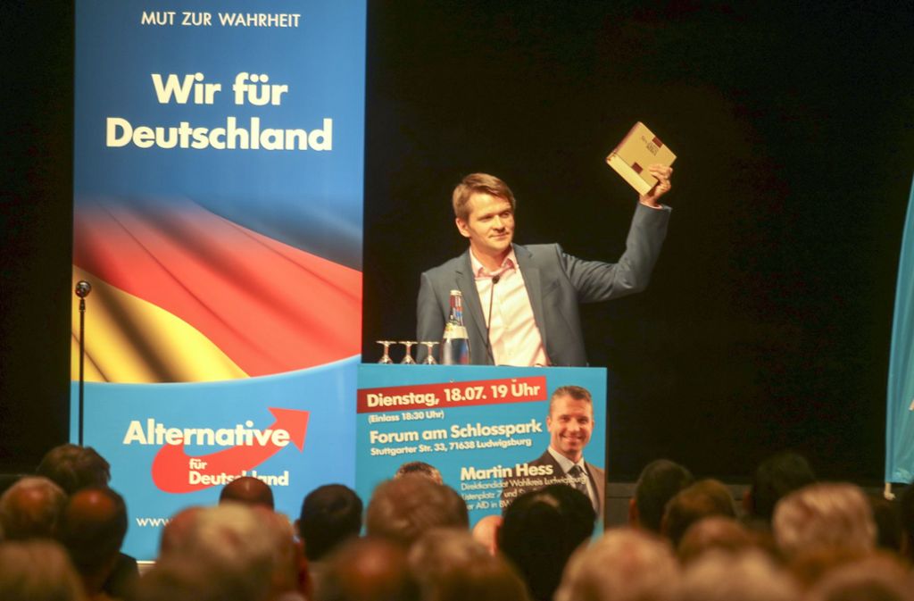 Gottfried Minnich bei einer Wahlveranstaltung 2017 in Ludwigsburg. Foto: factum/Weise