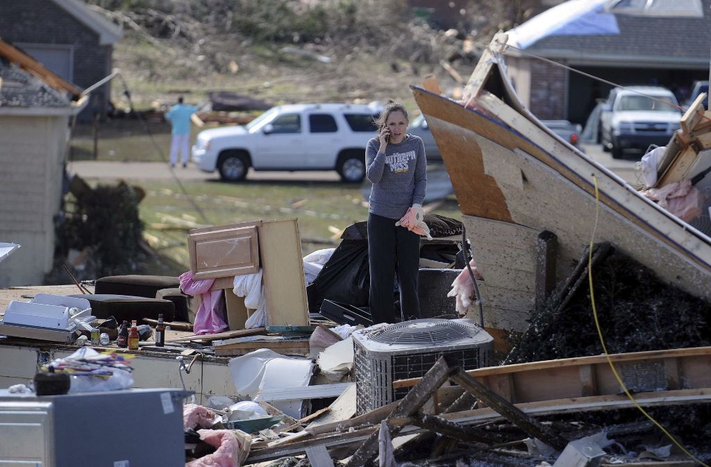 Der Tornado hat im Bundesstaat Mississippi verwüstete Häuser hinterlassen.