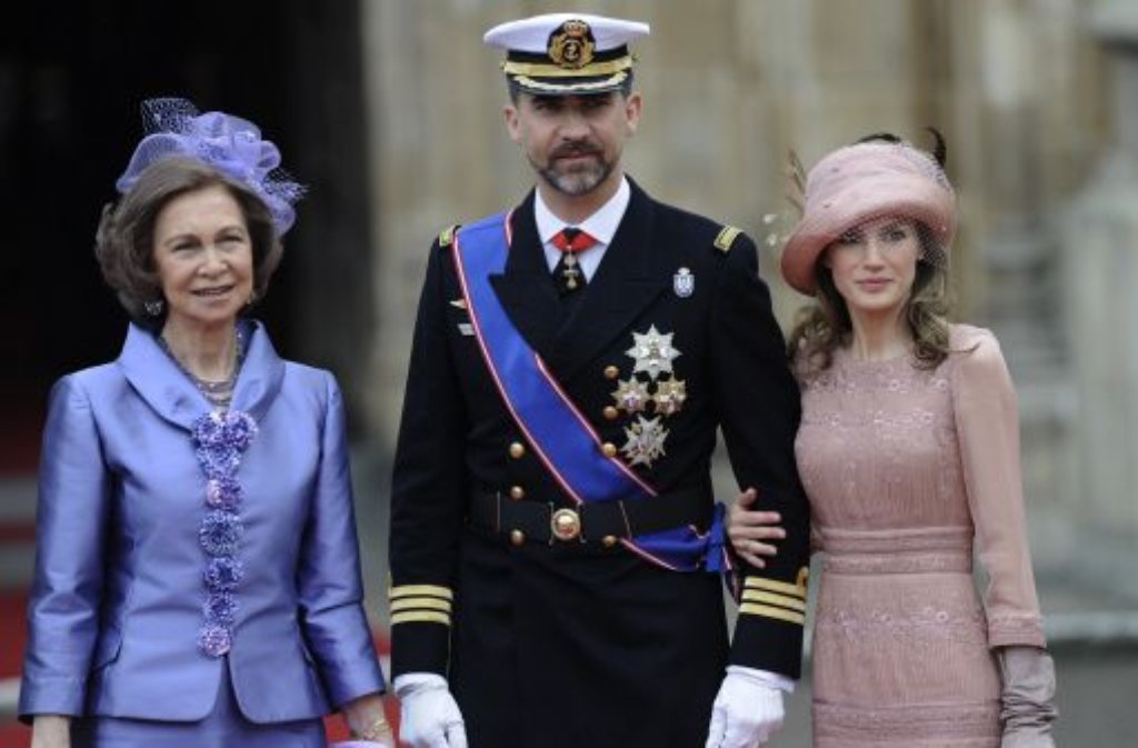 Die spanische Königsfamilie: Königin Sofia, Kronprinz Felipe und Prinzessin Letizia