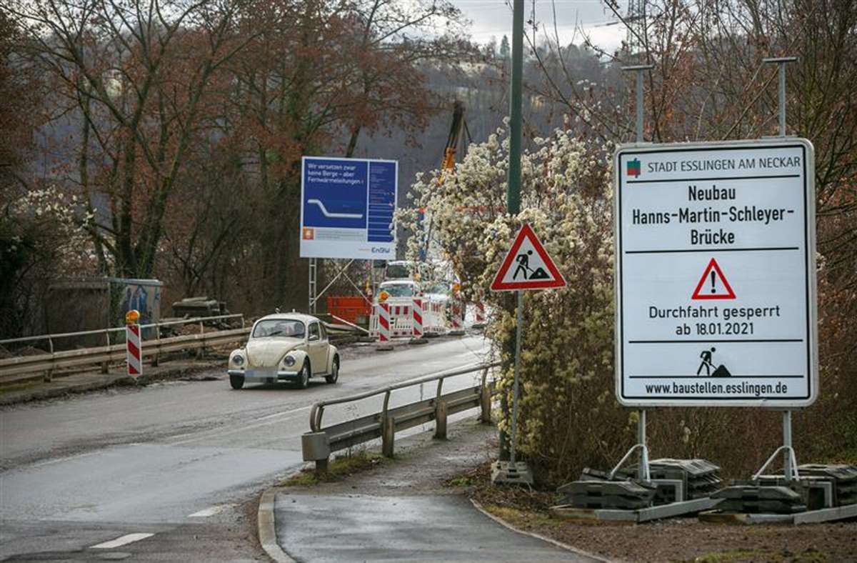 Die Hanns-Martin-Schleyer-Brücke ist ab Montag, 18. Januar, für den Verkehr gesperrt.