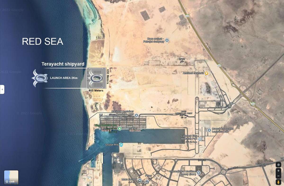 Die Jacht soll am Roten Meer nahe der saudischen Hafenstadt Dschidda gebaut werden.
