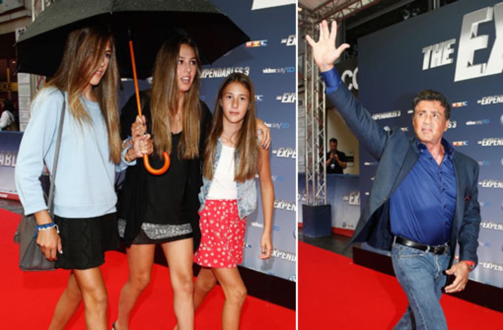 Zur Deutschlandpremiere von "The Expendables 3" brachte Sylvester Stallone seine drei Töchter mit.