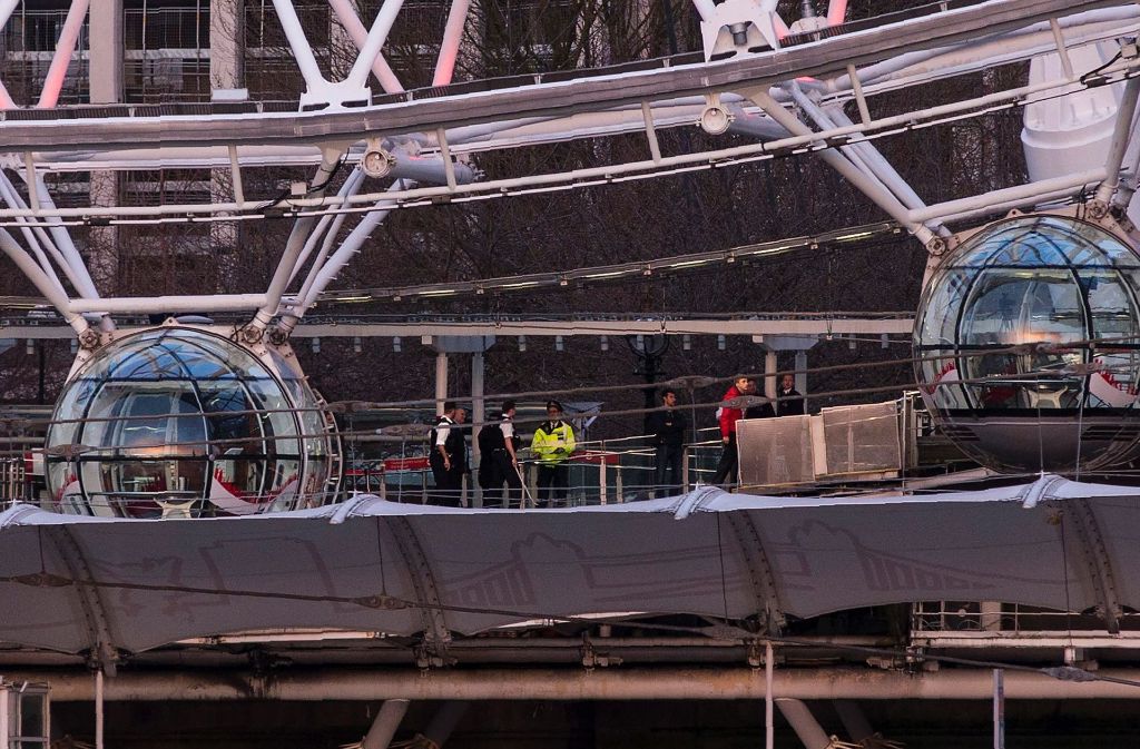 Im berühmten Riesenrad London Eye haben Fahrgäste zeitweise festgesessen.