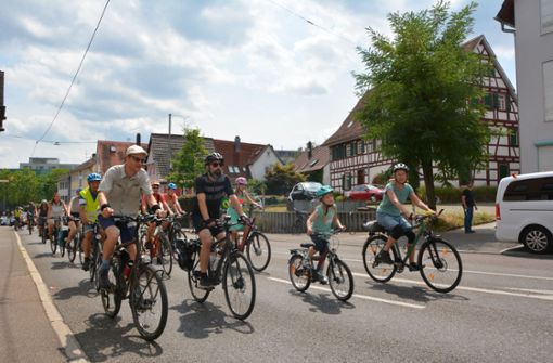 Die Fahrraddemo führte von Vaihingen über die B14 und die Wildparkstraße (L 1180) Richtung Schloss Solitude. Foto: pib/Philipp Braitinger