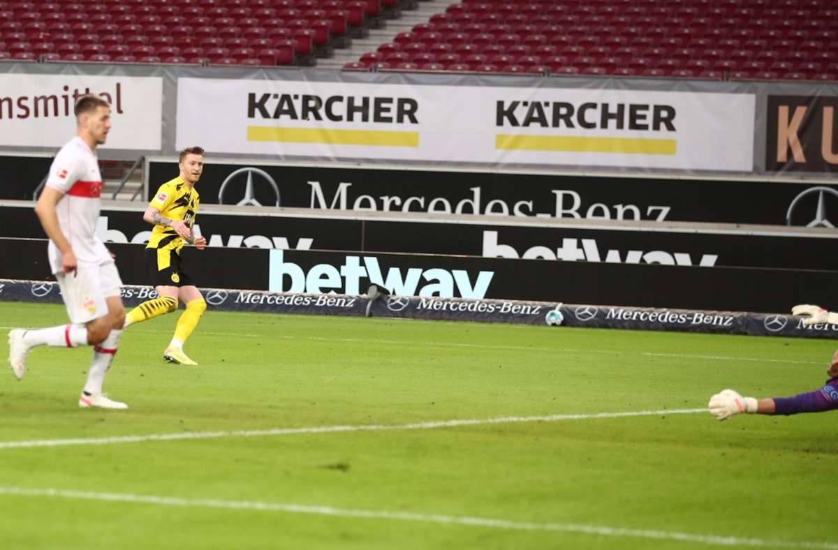 Nur fünf Minuten später war Marco Reus zur Stelle und drehte das Spiel komplett – 1:2.