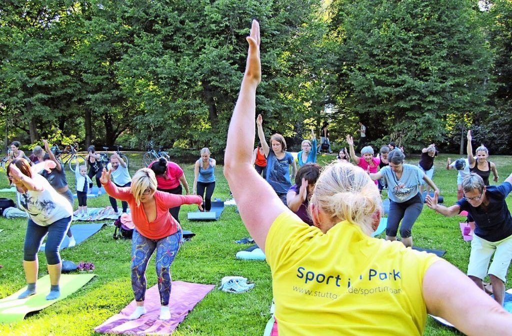 Pilates im Park, statt Gymnastik in der Halle heißt es in diesem Sommer. Foto: Archiv Breuer