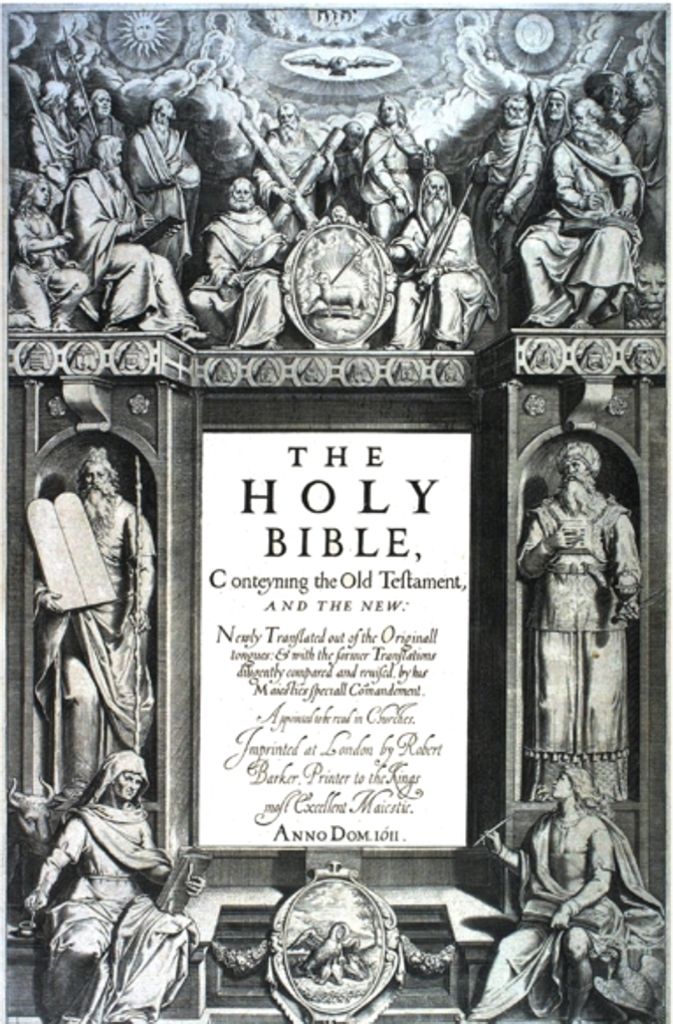 Titelblatt der „King James Bible“ von 1611, der autorisierten Bibelversion der anglikanischen Kirche.