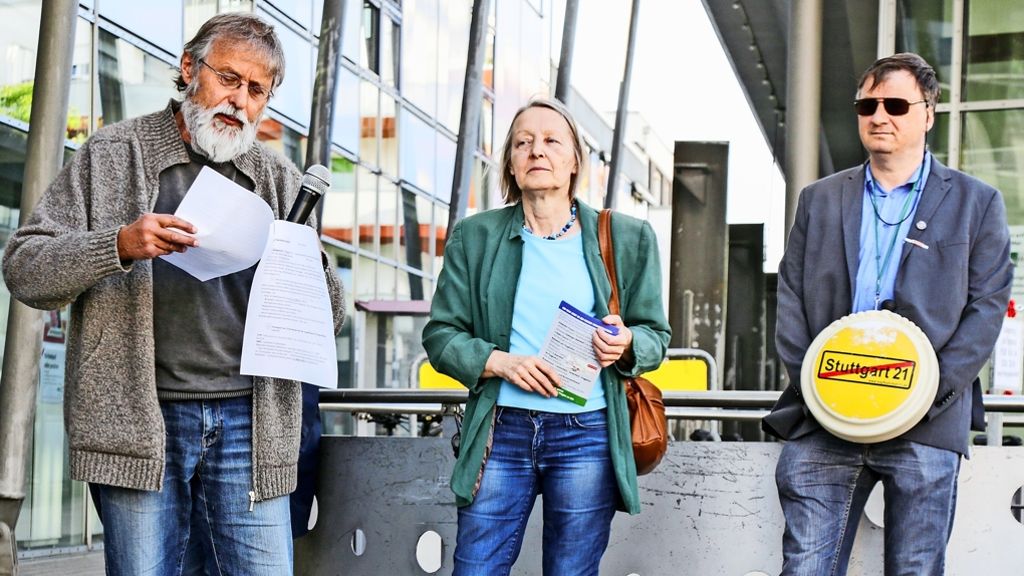 S 21 Protest in Leinfelden-Echterdingen: Die Projektgegner stecken nicht auf