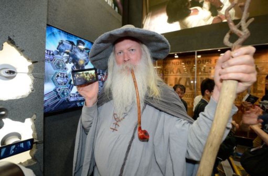 Auch Gandalf der Graue aus "Herr der Ringe" schaute sich auf der Messe um.