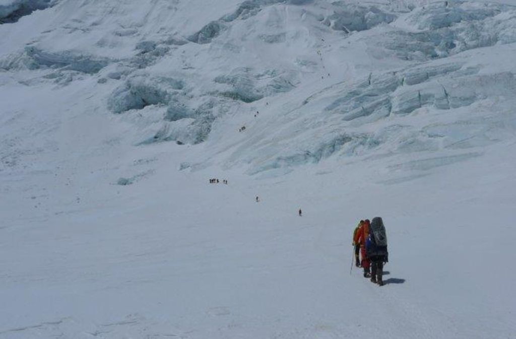Am Gletscher zur Steilstufe in Richtung Nordsattel.
