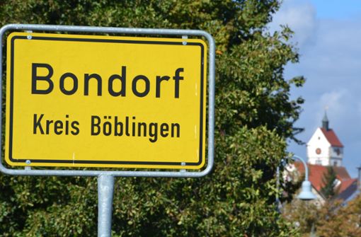 Seit Montagabend ist die Gemeinde Bondorf um ein Ortsschild ärmer. Foto: Schilling/Archiv