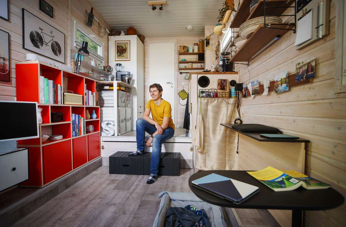 Der IT-Spezialist Stefan Fritz war der Erste, der sich mit einem Tiny House auf dem Campingplatz niedergelassen hat.