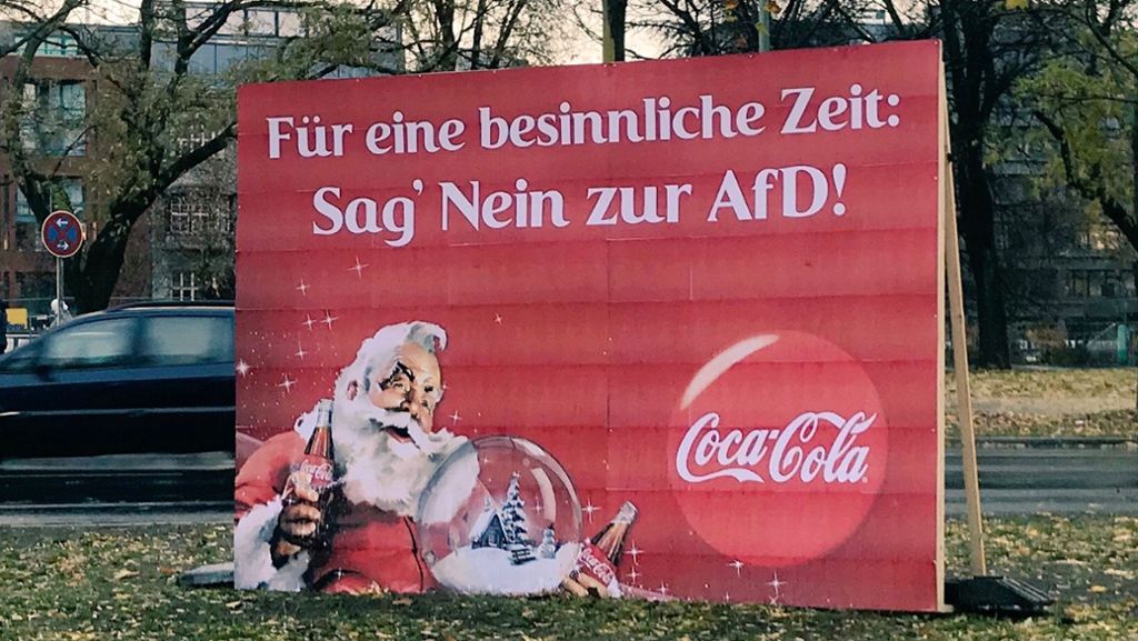 Coca Cola Gegen Afd Ein Werbebanner Sorgt Fur Verwirrung Politik Stuttgarter Zeitung