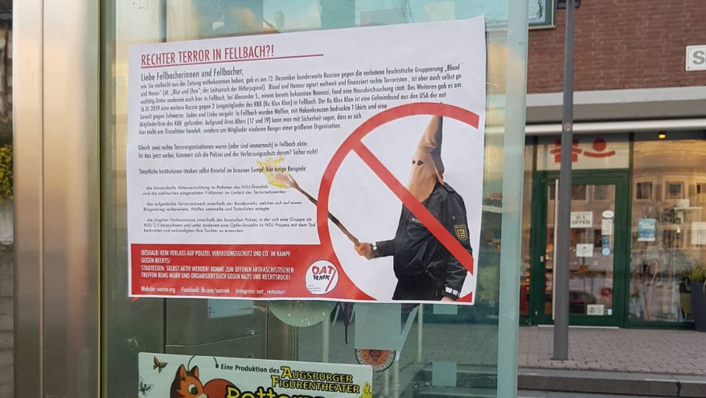 Plakataktion in Fellbach: Neue Antifa-Gruppe verunsichert Bürger