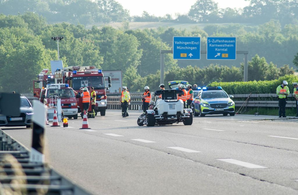 Auf der A81 hat sich ein schwerer Unfall mit einem Trike, einem dreirädrigen Motorrad, ereignet. Foto: 7aktuell.de/Nils Reeh
