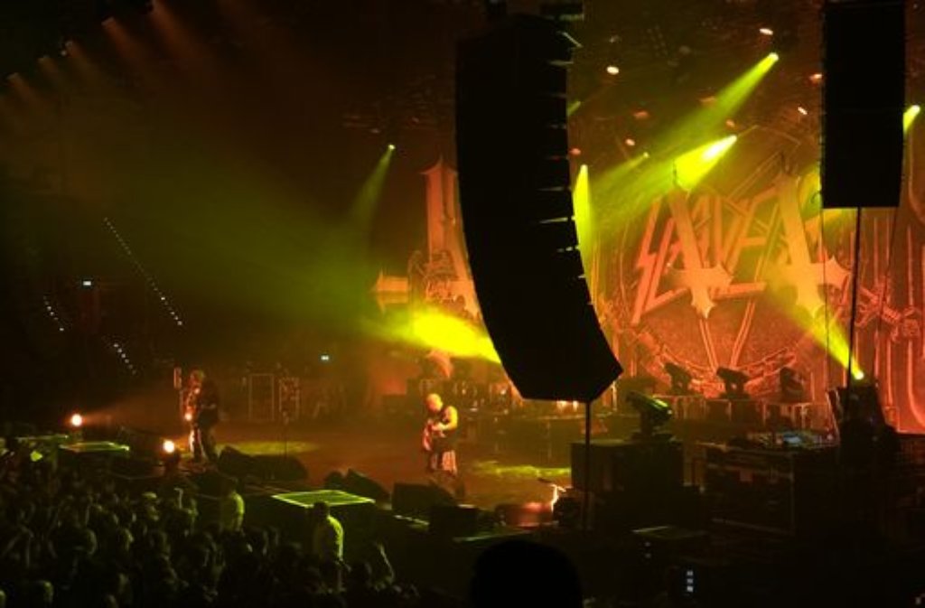 Slayer waren der Hauptact des Konzerts in der MHP Arena in Ludwigsburg am Samstagabend. Die kalifornischen Thrash-Metaller überzeugten auf ganzer Linie.