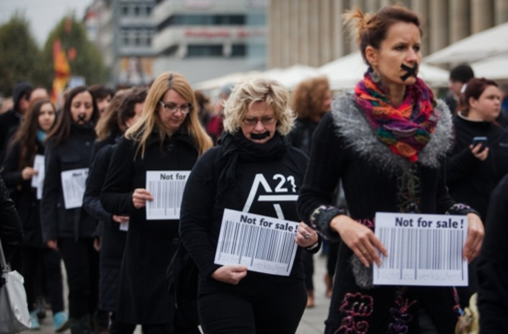 „Walk for Freedom“, Demo gegen den weltweiten Menschenhandel anlässlich des Europatags gegen Menschenhandel am 18. Oktober.