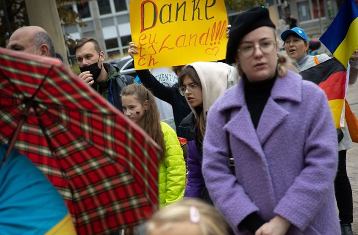 Kundgebung in Stuttgart: Ukrainer sagen Danke