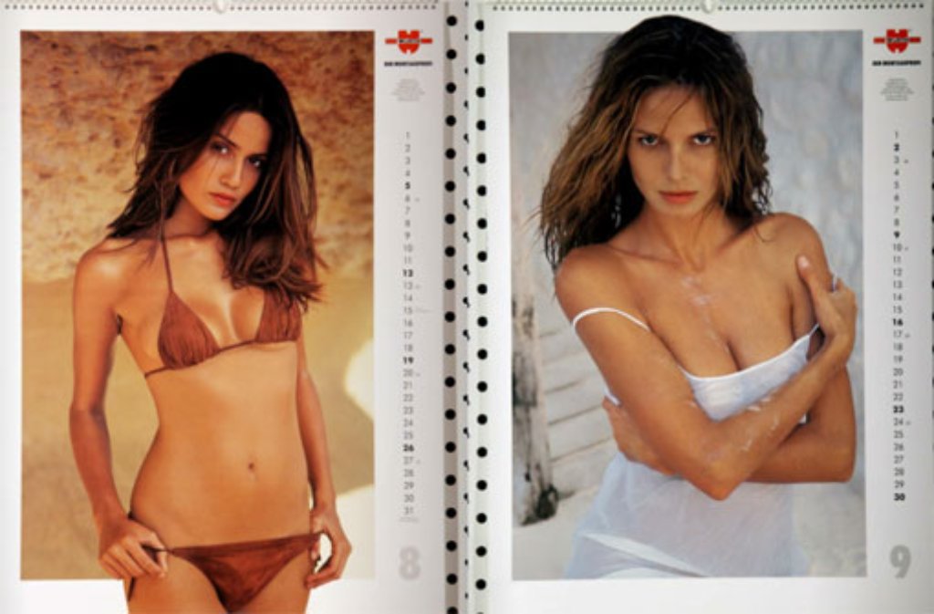 Der Würth-Modelkalender 2001 mit Heidi Klum (links)