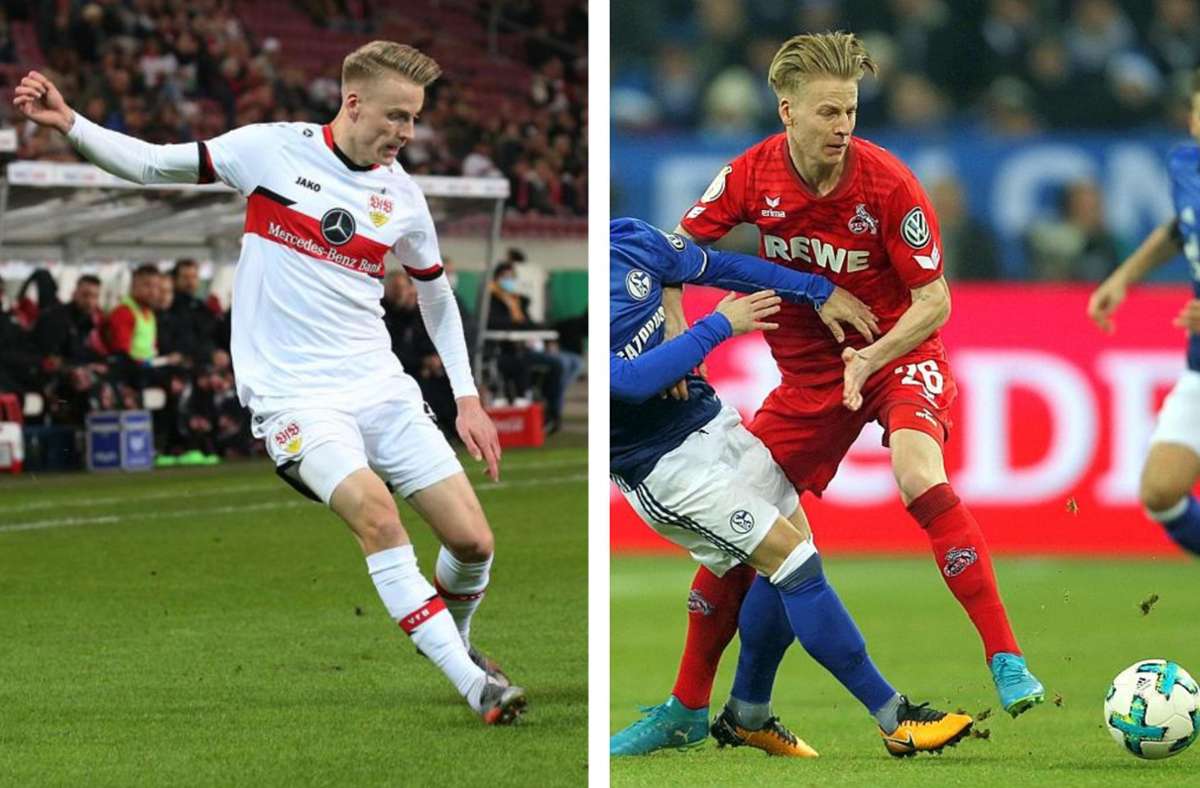 Er kennt beide Clubs: Von 2017 bis 2019 spielte Chris Führich für den 1. FC Köln (rechts), seit einem Jahr läuft der Angreifer für den VfB auf. Foto: /Keppler, dpa/Ina Fassbender