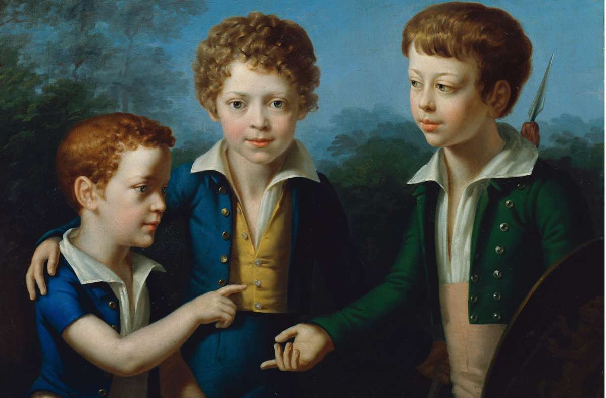 Artig wie Erwachsene: die drei Brüder Albert, Moritz und Leopold von Neuwall, die Leopold Kupelwieser 1820 gemalt hat.