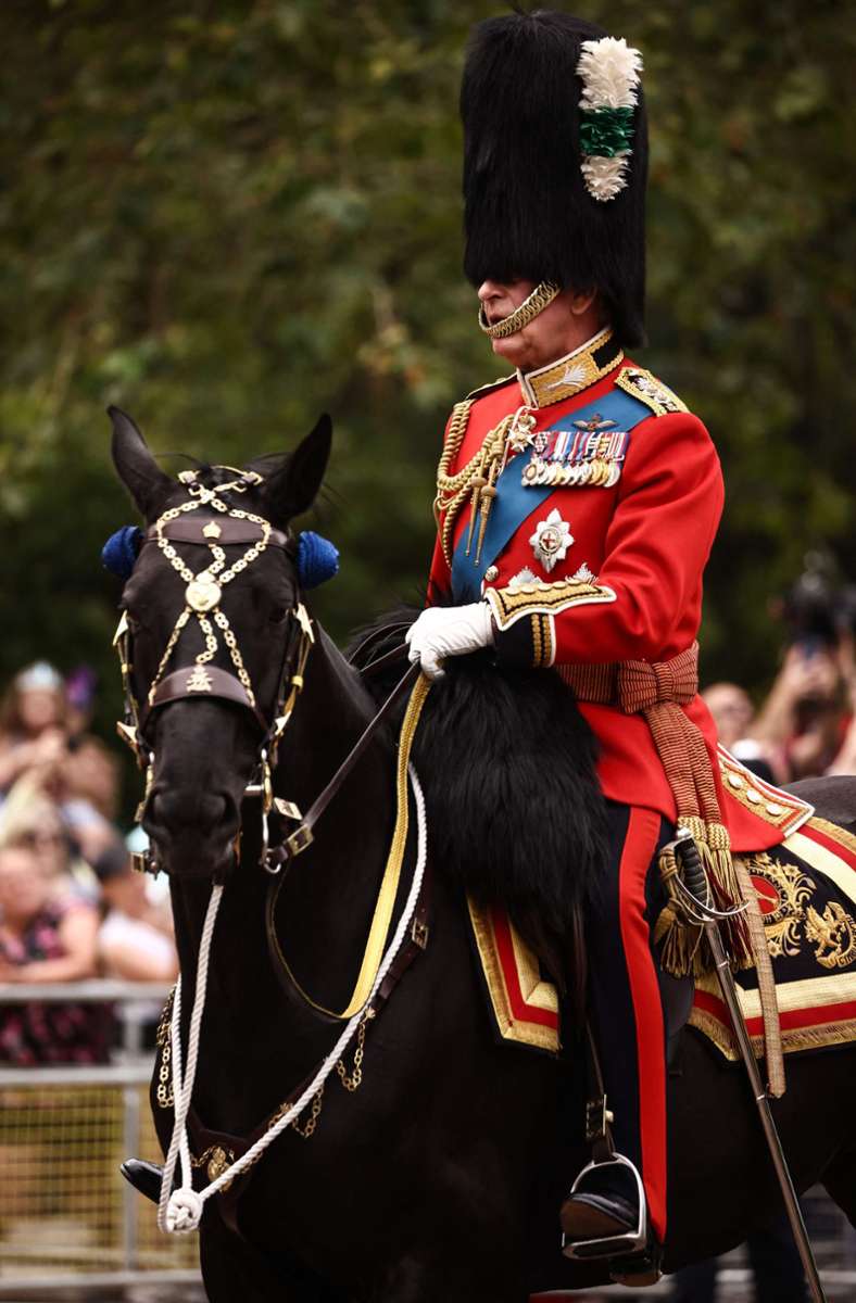 König Charles III. ritt die Stute „Noble“ – ein Geschenk aus Kanada.