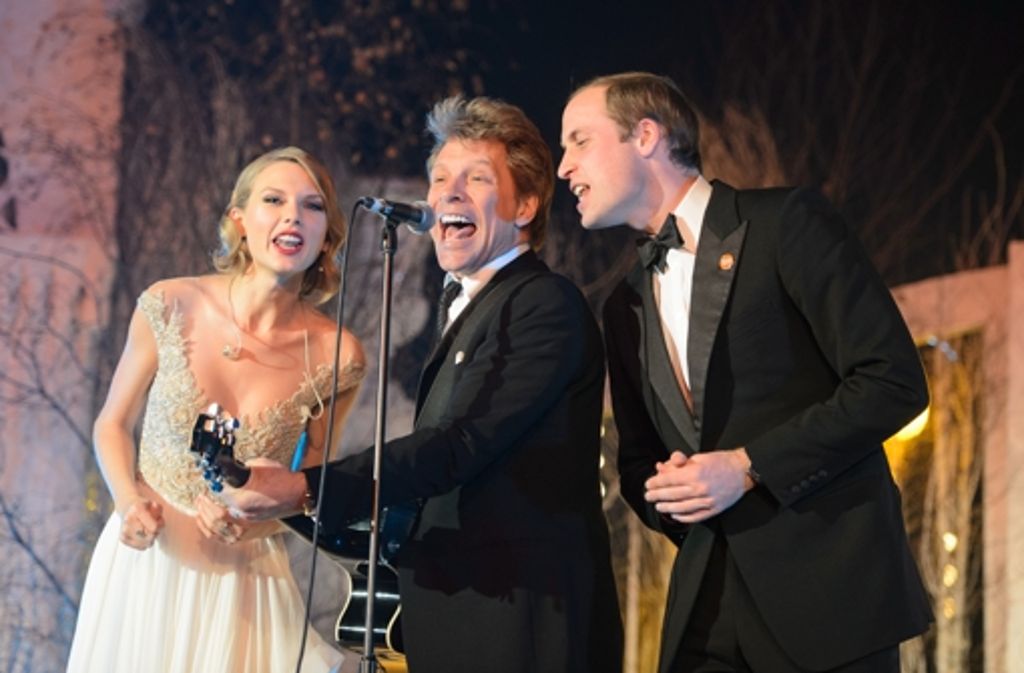 Royal-prominentes Trio: Taylor Swift, Jon Bon Jovi und Prinz William.