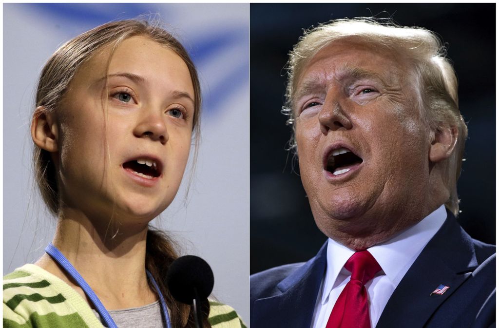 Greta Thunberg und Donald Trump vertreten bei der Klimapolitik gegensätzliche Interessen. (Archivbild) Foto: AP