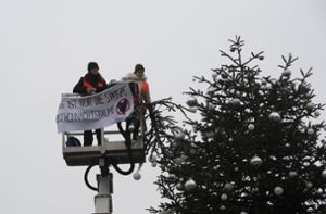 Klimaaktivisten sägen Weihnachtsbaum-Spitze ab