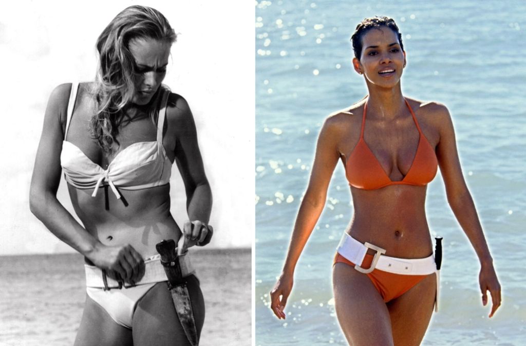Andress eiferte Schauspielerin Halle Berry nach – sie stieg als Bondgirl ähnlich sexy im Bikini aus dem Meer.