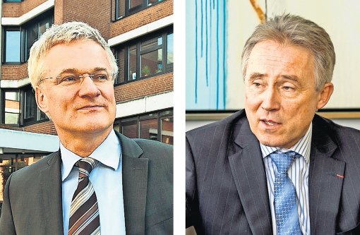 Sie gehen in Zukunft getrennte Wege: der Ludwigsburger Landrat Rainer Haas (rechts) und sein bisheriger Stellvertreter Utz Remlinger. Foto:  