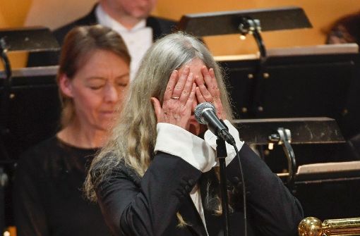 Patti Smith war fast zu aufgeregt, um zu singen. Foto: AFP