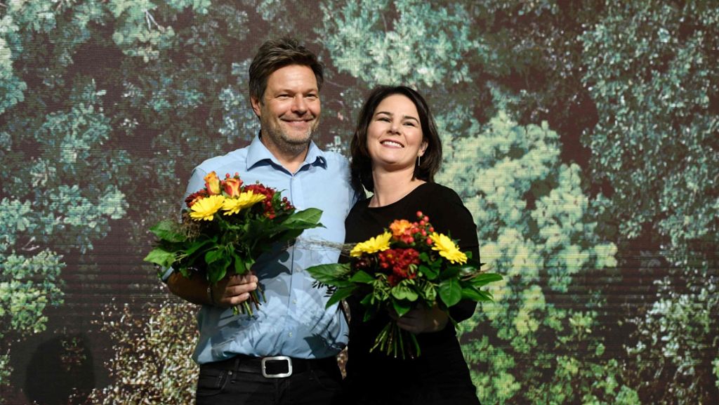 Grünen-Doppelspitze wiedergewählt: Baerbock und Habeck mit Rekordergebnis