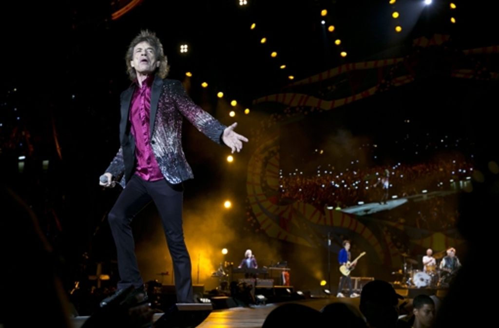 Lead-Sänger Mick Jagger gab auf dem Konzert alles.