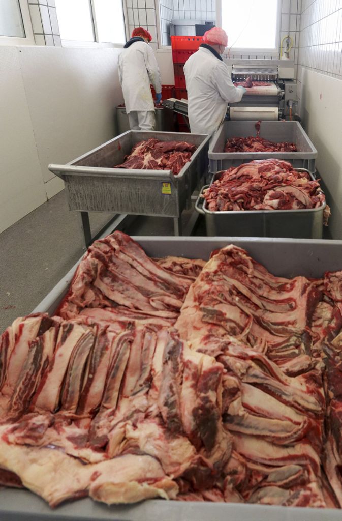 Rund zehn Tonnen Fleisch werden jeden Tag in Horb verarbeitet – vor allem Rind und Geflügel.