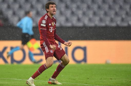 Thomas Müller hatte doppelten Grund zur Freude. Foto: AFP/CHRISTOF STACHE