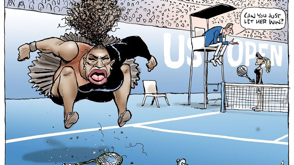  Eine Karikatur des Australiers Mark Knight wird derzeit hitzig diskutiert. Diese zeigt eine Szene des US Open-Finales, für die Serena Williams eine Strafe erhielt. 