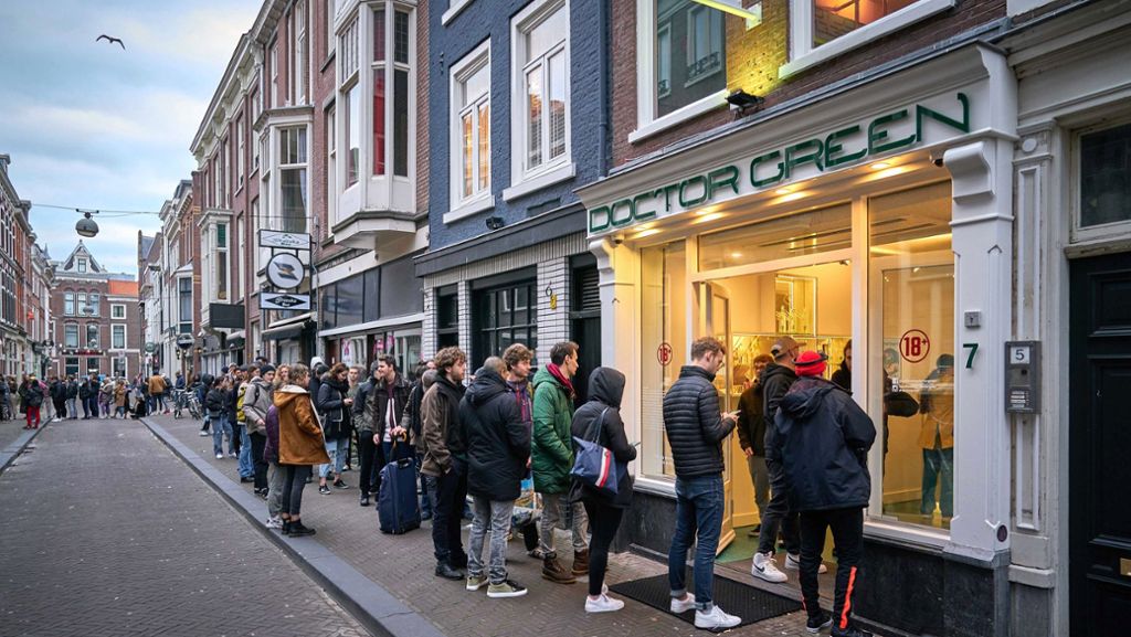  In den Niederlanden werden die Coffeeshops, in denen Marihuana verkauft wird, geschlossen. Minuten nach der Ankündigung bildeten sich vor den Läden lange Schlangen. 