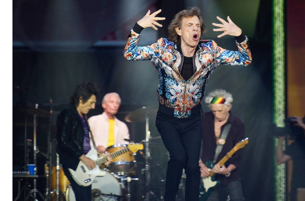 Ron Wood, Charlie Watts, Mick Jagger und Keith Richards (von links) am Samstagabend in Stuttgart