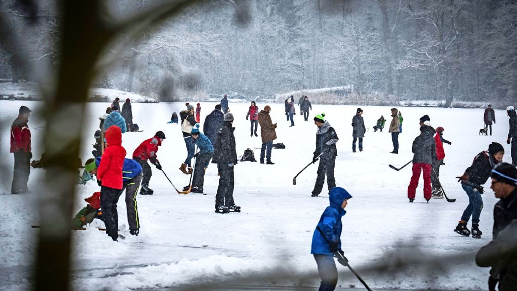 Winter in Stuttgart: Eislaufen ist auf Seen und Flüssen verboten