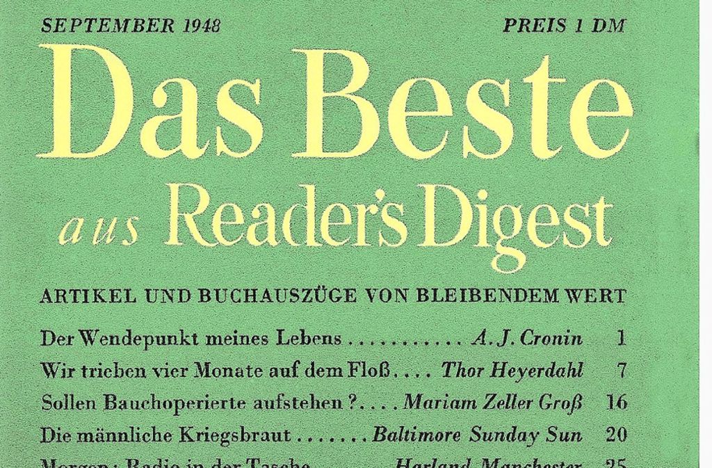 Die erste Ausgabe von „Das Beste aus Reader’s Digest“ erschien im September 1948.