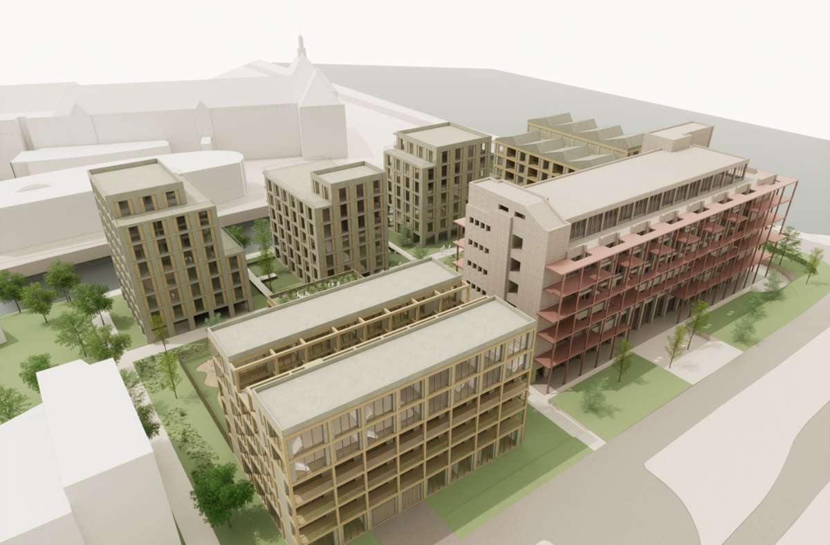 Insgesamt 140 Wohnungen sowie gewerbliche Flächen sollen auf der Neckarinsel in Untertürkheim entstehen. Foto: NL-Architects A/sterdam