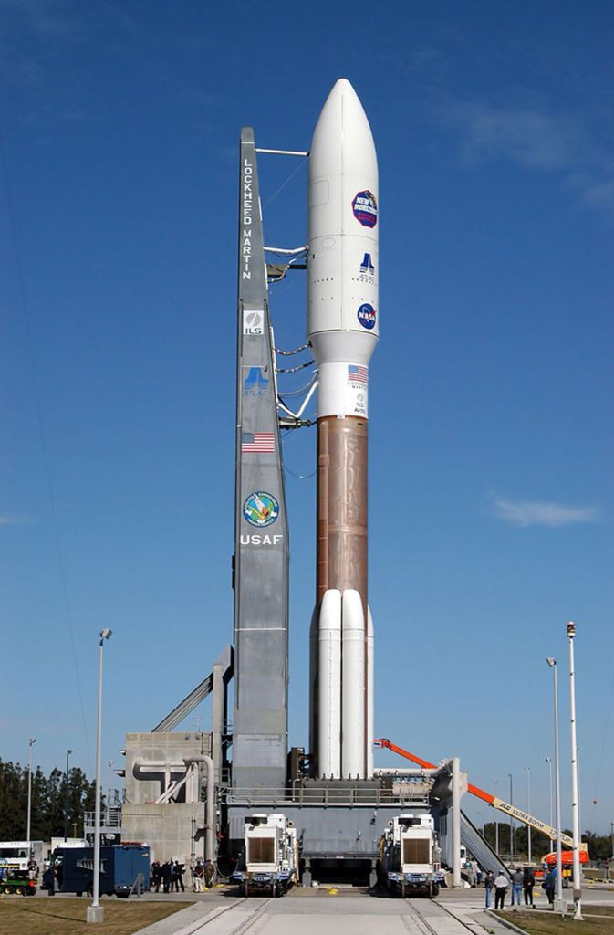 Mit dieser Atlas-V-Trägerrakete wurde die Raumsonde am 17. Januar 2006 in Cape Carnaveral ins Weltall entsandt.